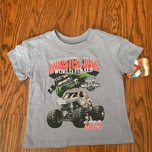 Toddler Boys Monster Jam Blue Tshirt Size 2T Short Sleeve NWT